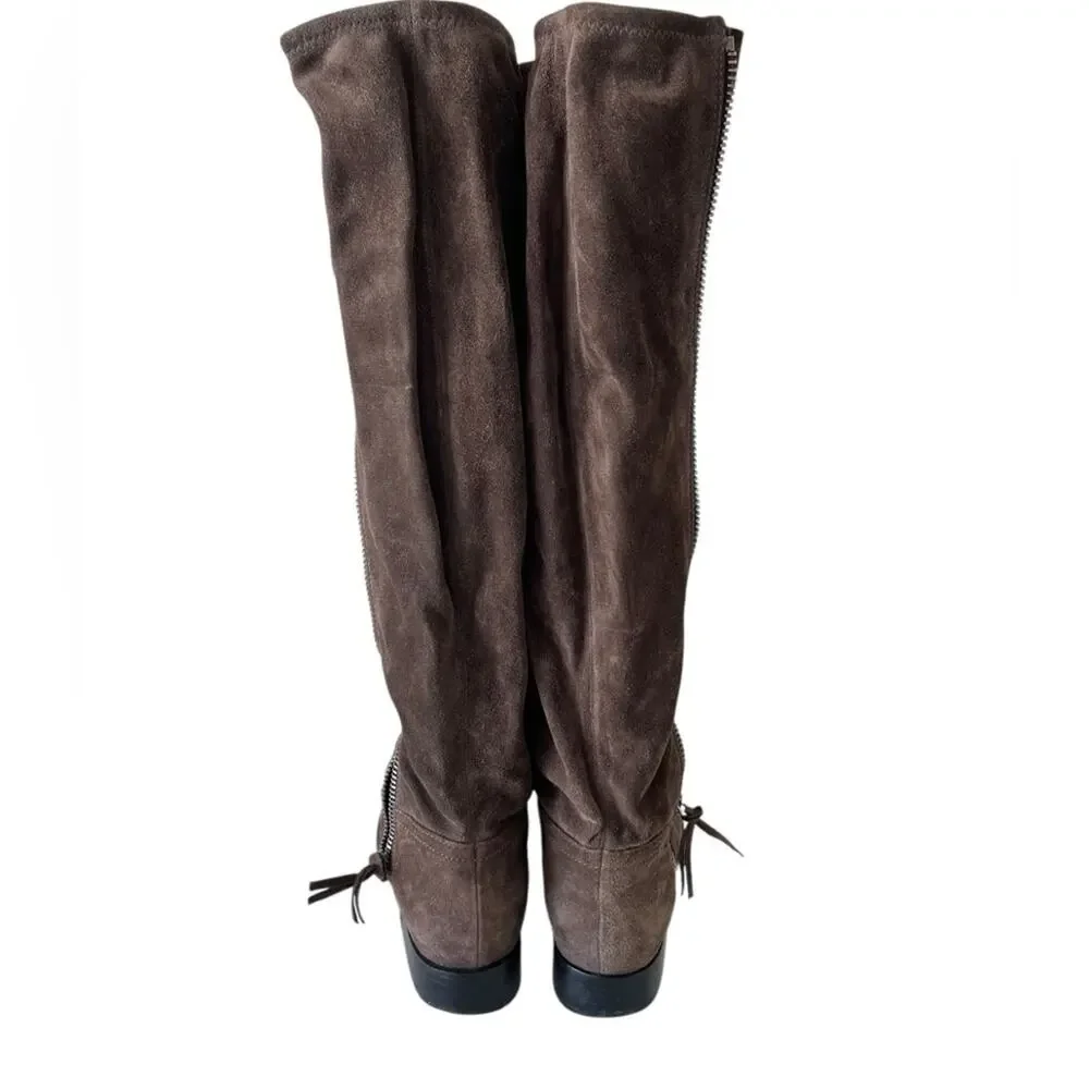 Miu Miu brown suede knee-high riding boots Size:39.5